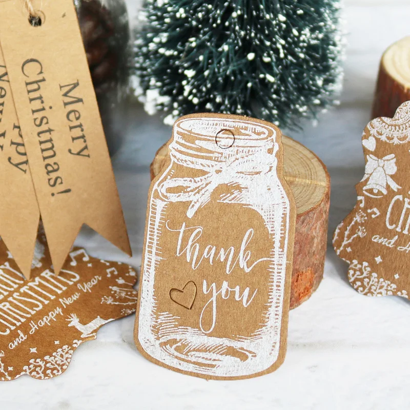 50 шт. в форме бутылки DIY крафт бумага бирка Подарочная этикетка карты спасибо