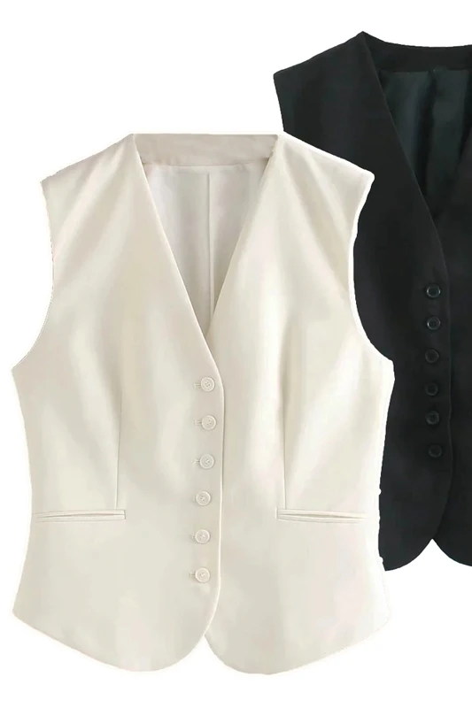 

European and American summer new thin single-breasted women's waistcoat trendy blogger neutral wind waistcoat waistcoat