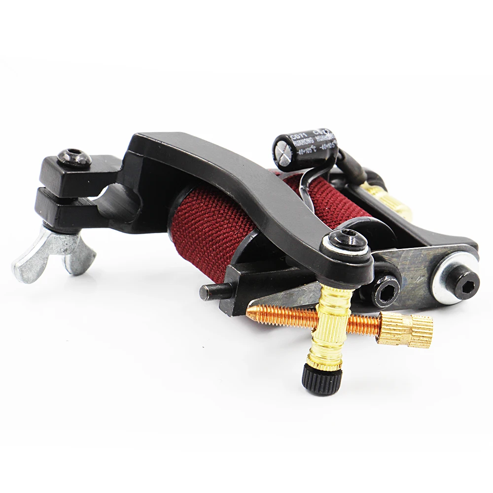 

1PCS Black Tattoo Gun 10 Wrap Coil Alloy Tattoo Machines Power Kit Set Supply Tattoo Clip Cord Tattoo Power Supply Free Shipping