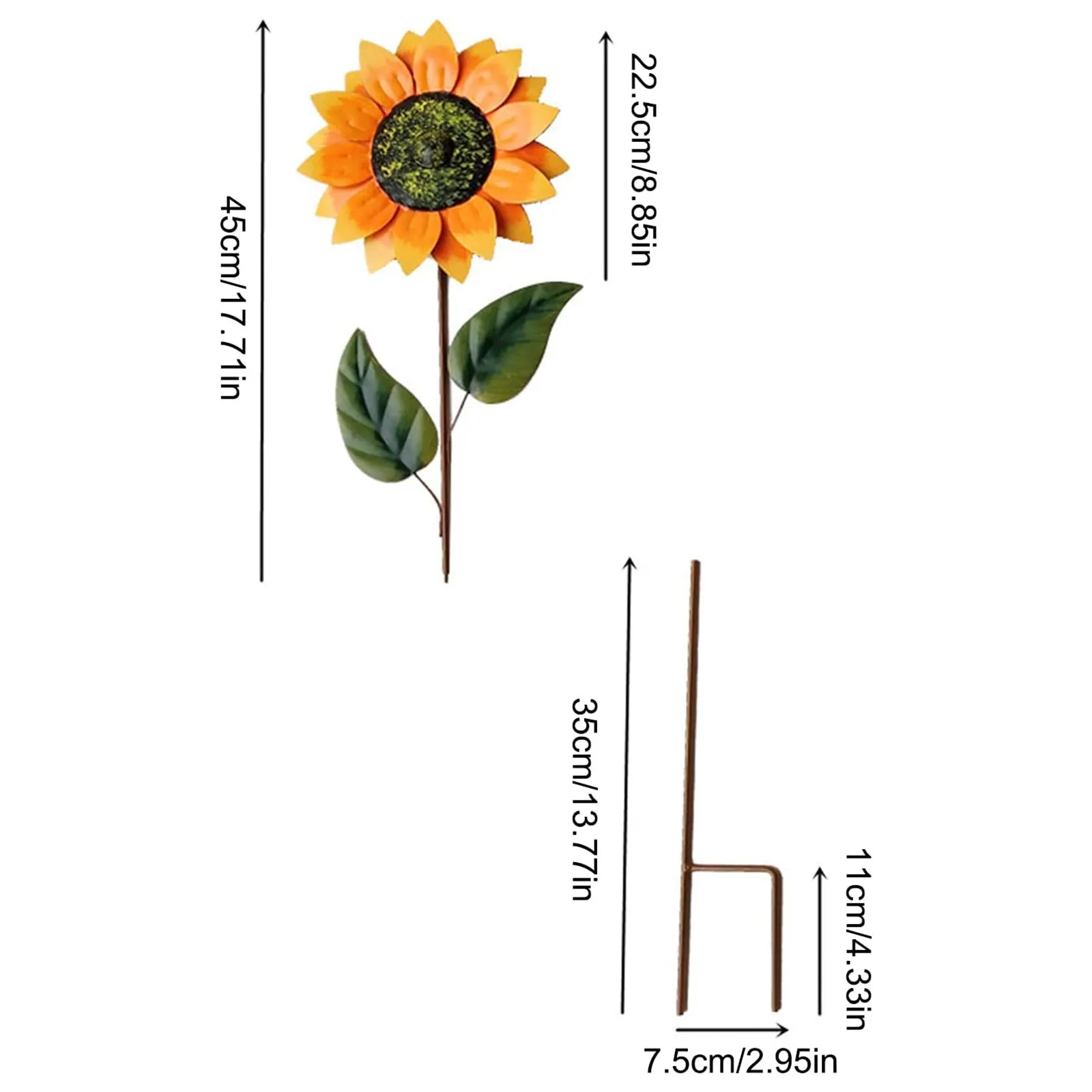 

Yellow Sunflower Large Metal Wind Spinner,Stainless Steel Sunflower Windmill Wind Sculpture Garden Decor 3D Metal Sunflower