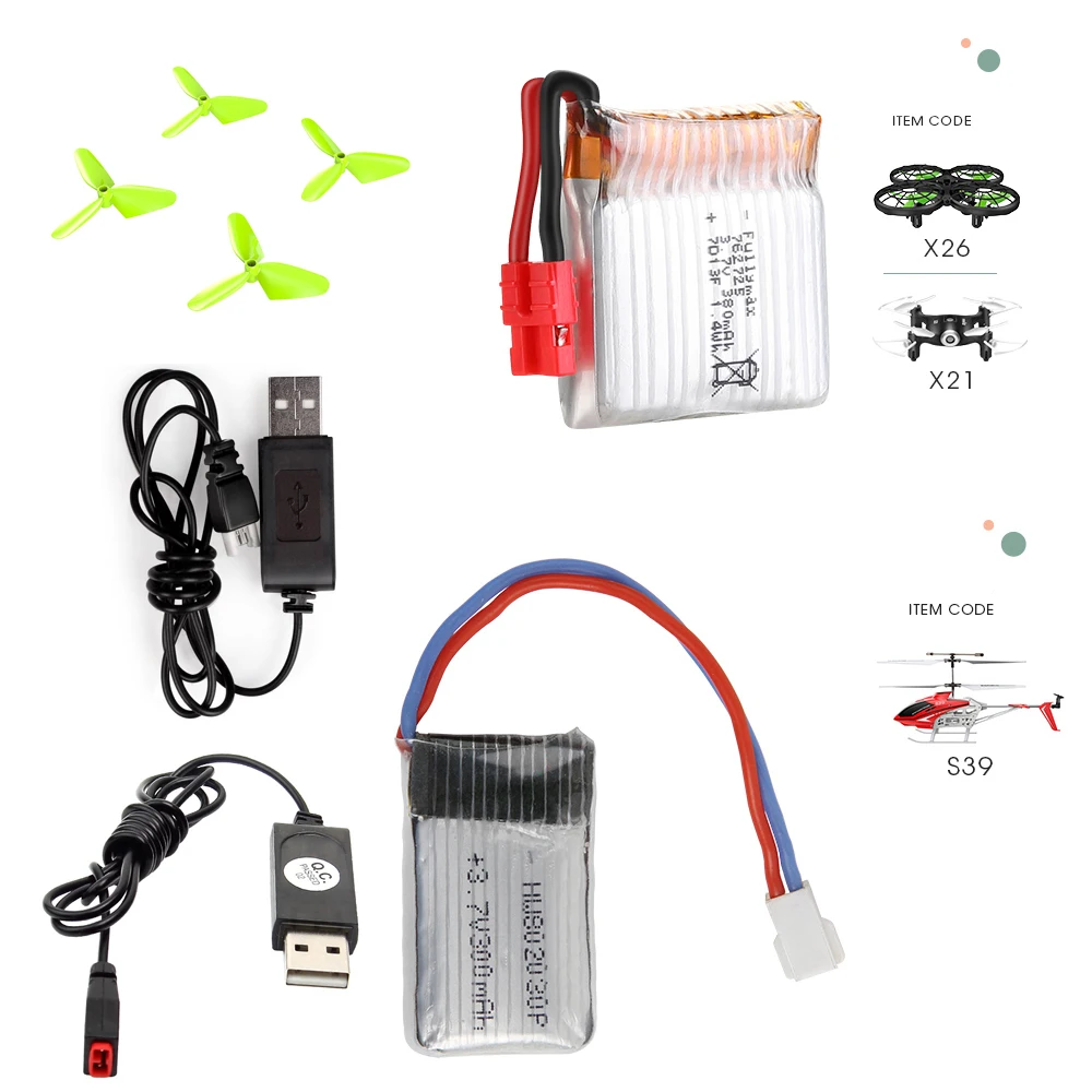 

Зарядное устройство с тремя лезвиями, USB-кабель, аккумулятор для Квадрокоптер SYMA RC, запасная часть для X5/X5SW/X21/X22W/X26/S39, оригинальный аксессуар