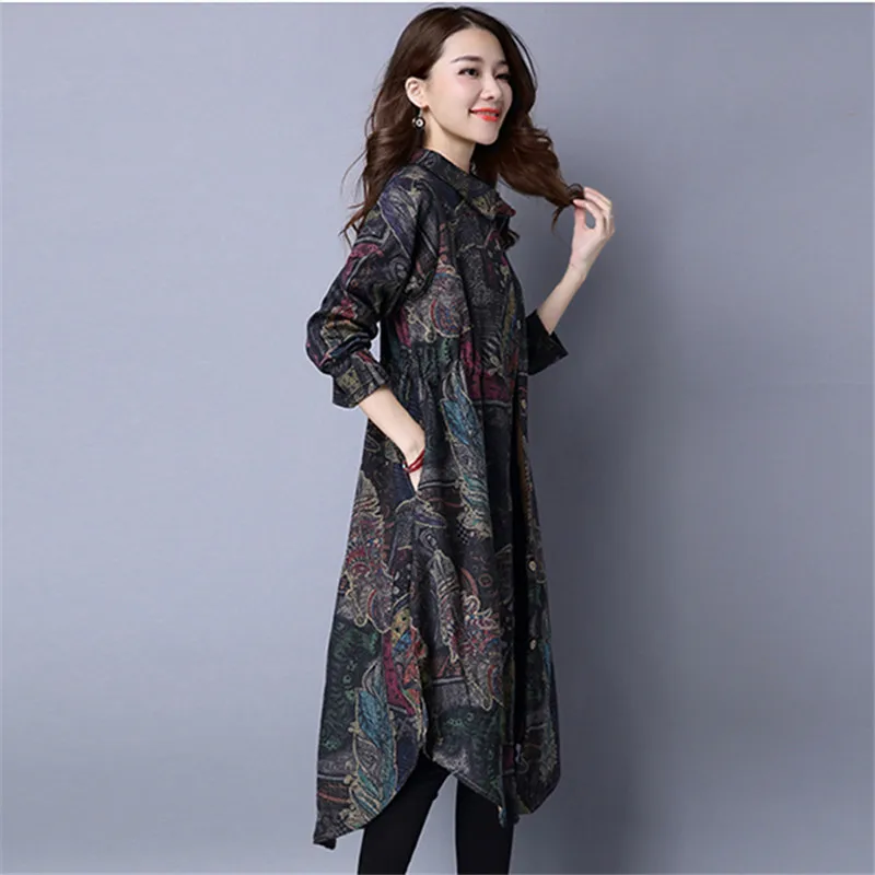 Тренчкот женский в стиле ретро плотная модная ветровка с принтом верхняя одежда