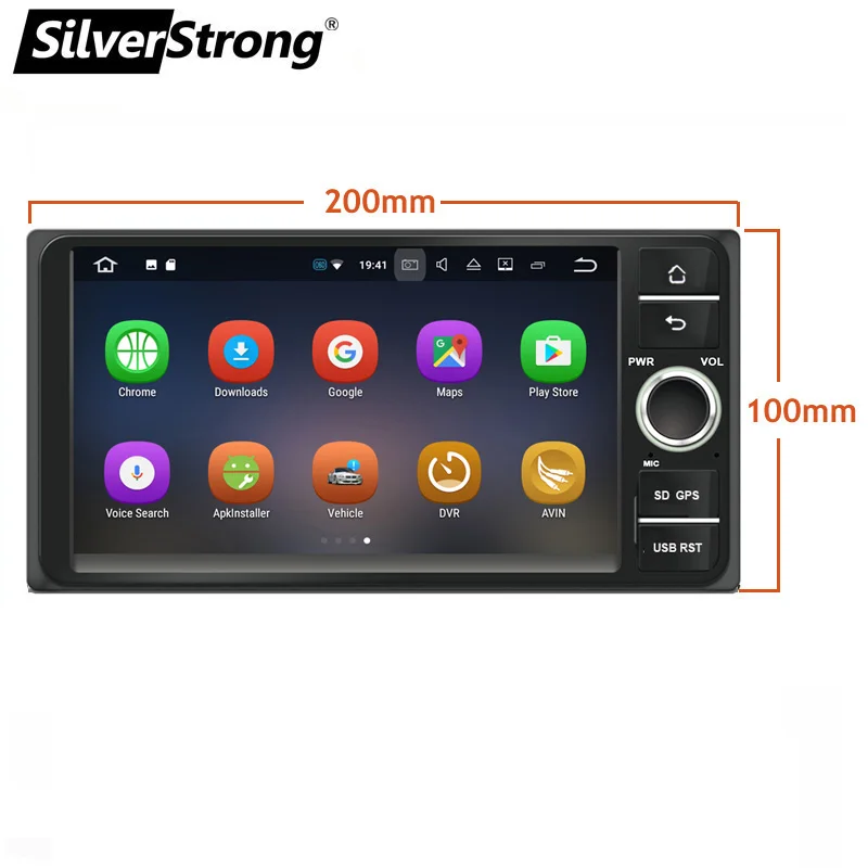 SilverStrong 2Din ips Android9.0 Универсальный Автомобильный 2Din E120 для Toyota Corolla 7 дюймов видео для hilux Rav4 prado 4 тюнер ips панель