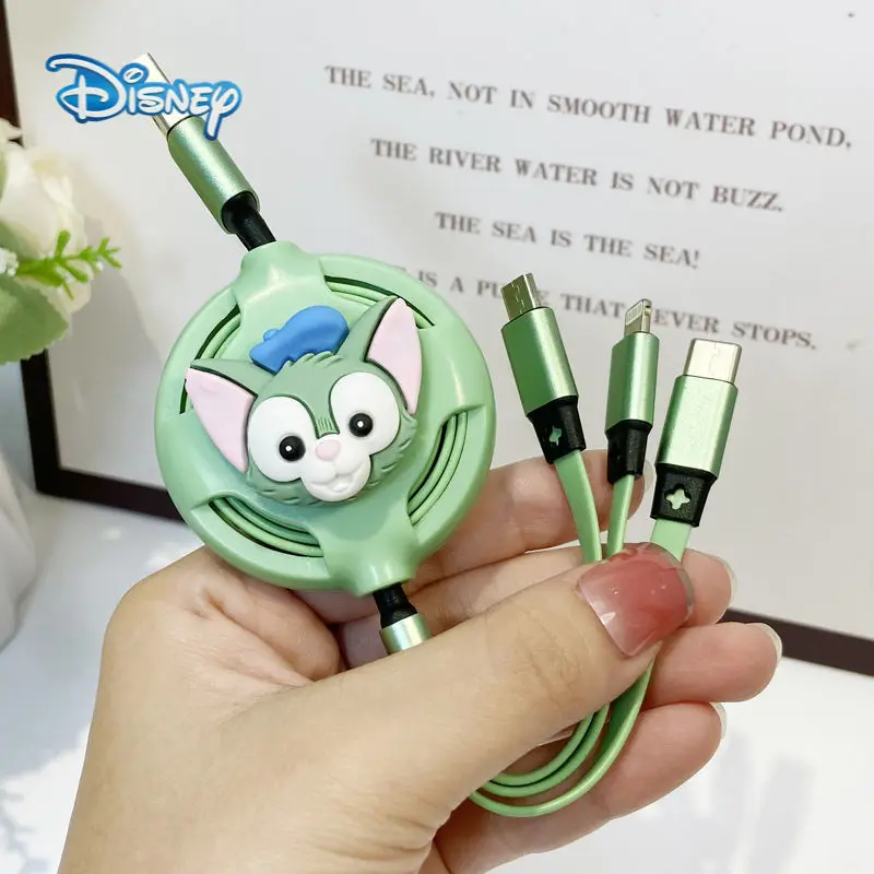 

Disney 3in1 Data USB Cable Fast Charger Charging Cable For iPhone Android Huawei Xiaomi Universal Cartoon Cute Phone Data Lines