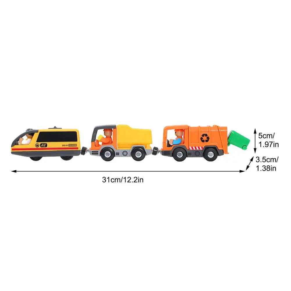 

Kids Electric Train Set Magnetic Train Diecast Slot Toy Fit For Wooden Train Railway Track Toys For Children Indoor Educational