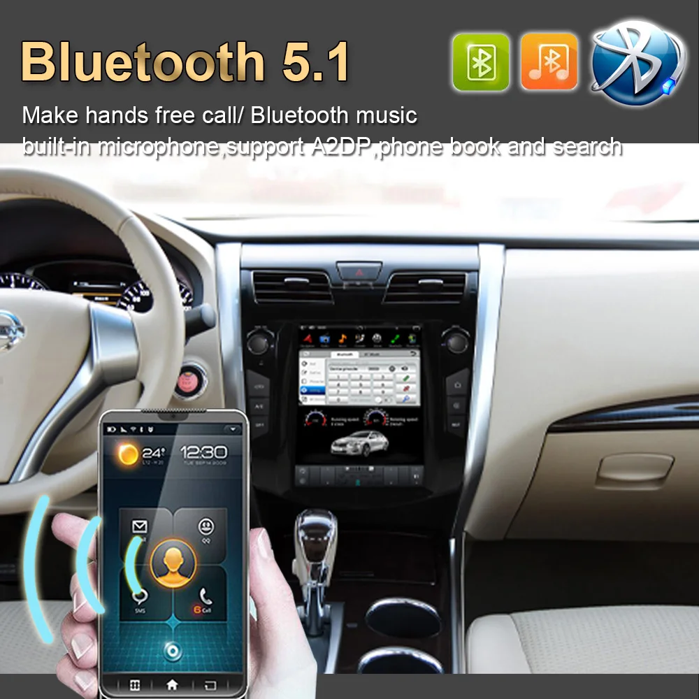 Вертикальный Автомобильный GPS-навигатор в стиле Tesla Android 9 0 для NISSAN TEANA 2013-радио