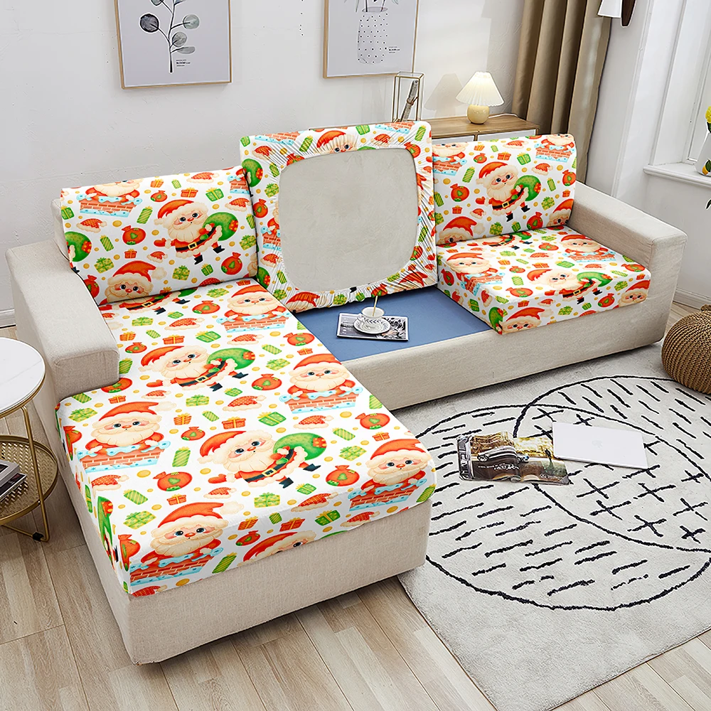 Sofa Seat Cushion Cover Santa Claus Elk Christmas Decoration For Home 2021 Ornaments Natal Navidad New Year 2022 | Дом и сад