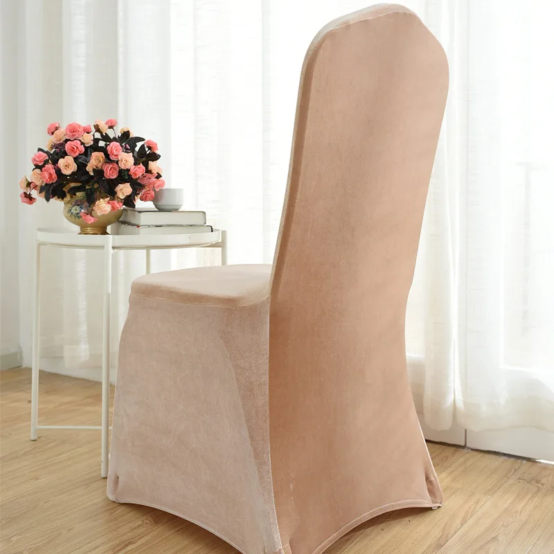 50/100 шт./лот плюшевая ткань сплошной цвет крышка стула стул для столовой протектор