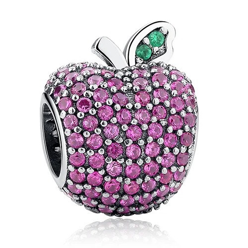Fit pandora браслет стерлингового серебра 925 цветок, apple, узел Сердце, Клевер Хрустальные Бусы Подвески DIY Изготовления Ювелирных Изделий - Цвет: PY1137