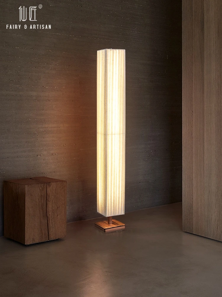 

Напольная Лампа в японском стиле, вертикальный минималистичный светильник в стиле Дзен, ретро, для гостиной, спальни, кабинета, светильник т...