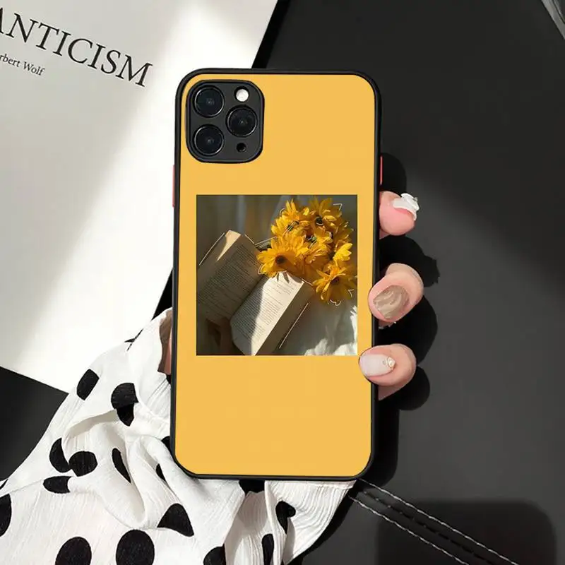 

Great art prints Flower Sunflower Rose Phone Case matte transparent For iphone 7 8 11 12 plus mini x xs xr pro max cover