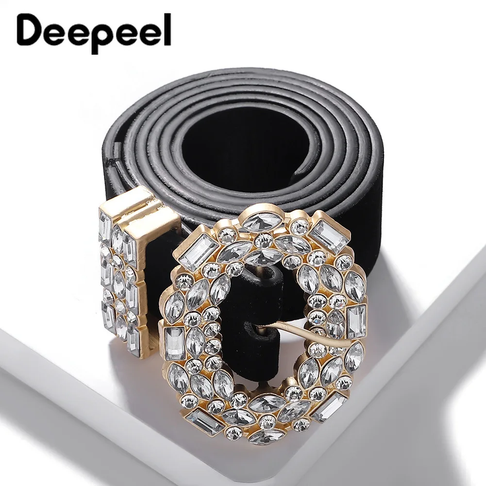 Deepeel 1 шт. 6 см * 106 женский роскошный ремень со стразами круглая пряжка из сплава