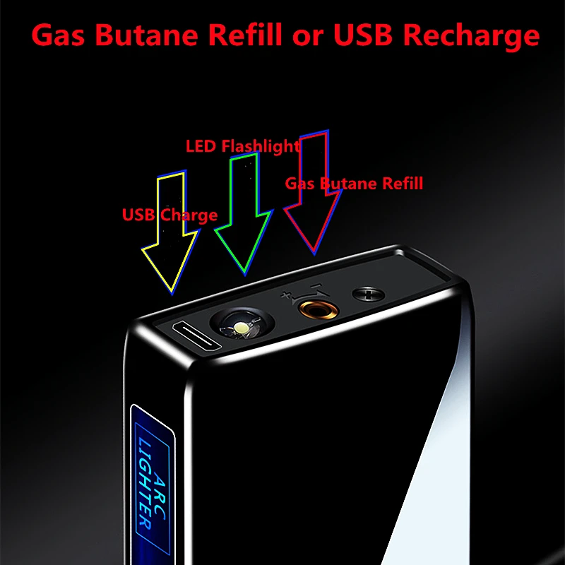 Ветрозащитная металлическая USB-зажигалка зафонарь Галка с двойной плазменной