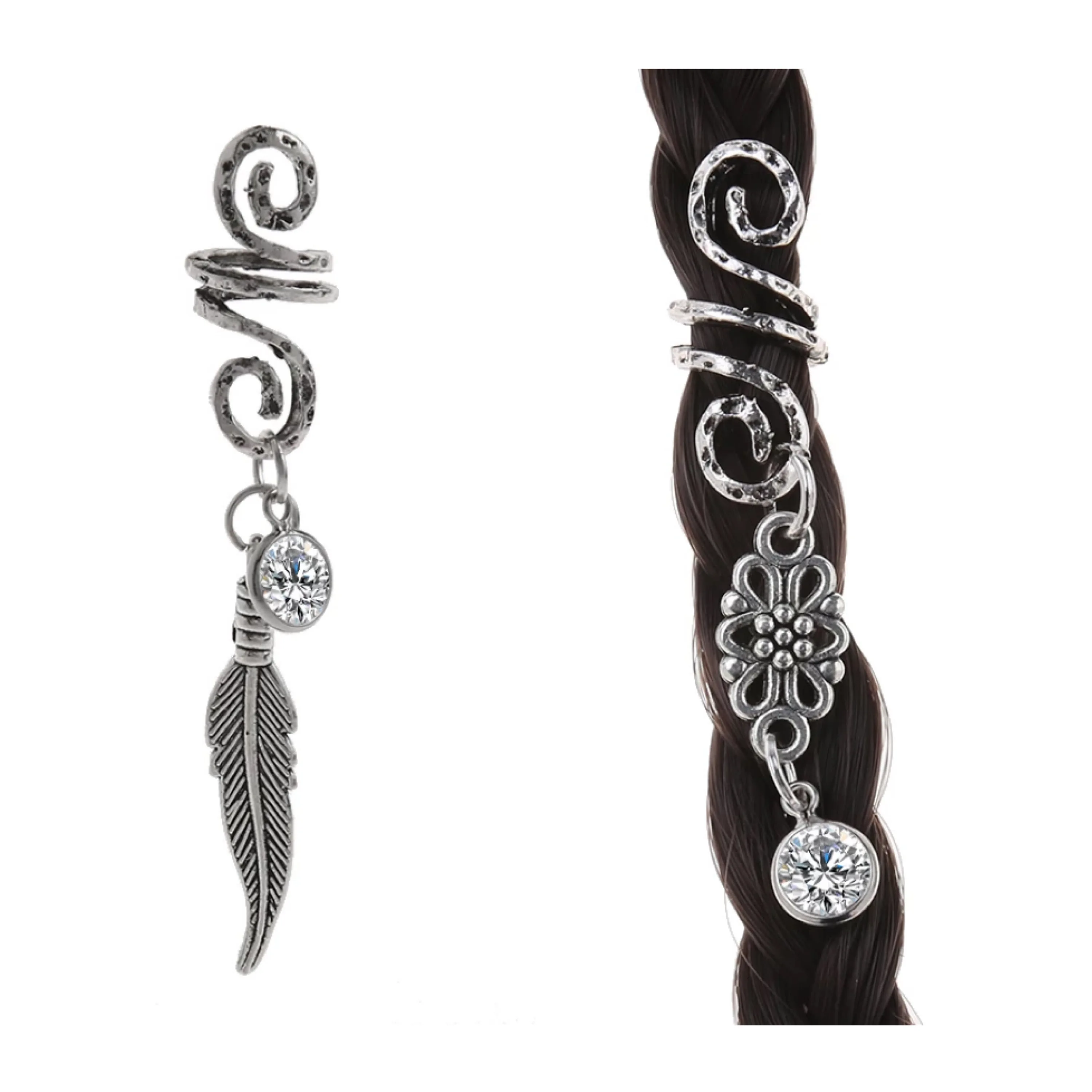 1 шт. спиральные бусины для волос Viking с шармами косичек бороды кубическим