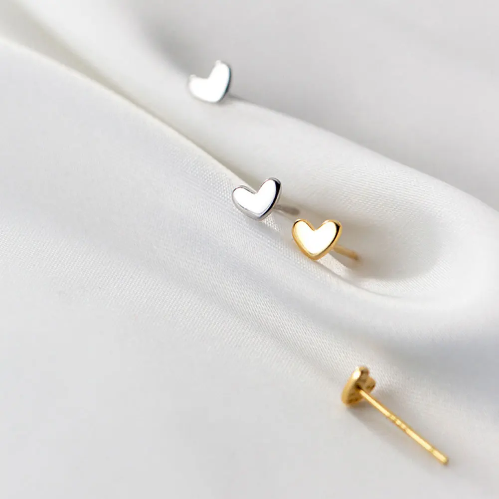 Модные минималистичные позолоченные серебряные мини-серьги-гвоздики для женщин