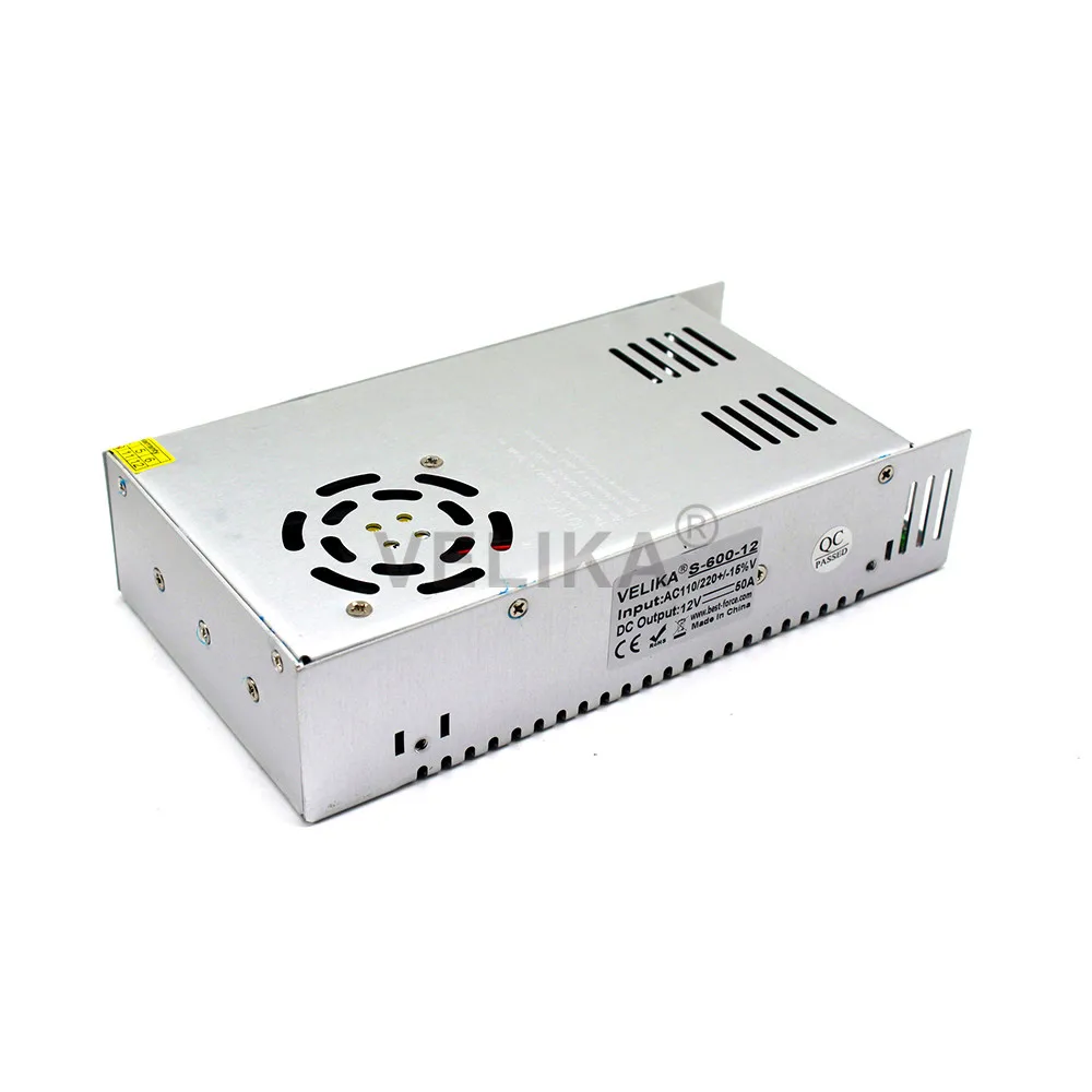 Блок питания DC12V 50A 600 Вт трансформатор AC110V 220V к Dc 12V адаптер для светодиодной ленты