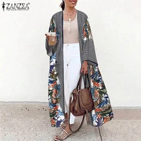 summer cardigan zanzea women vintage bohemian floral printed open front tunic tops beach long kimono casual long sleeve blouse