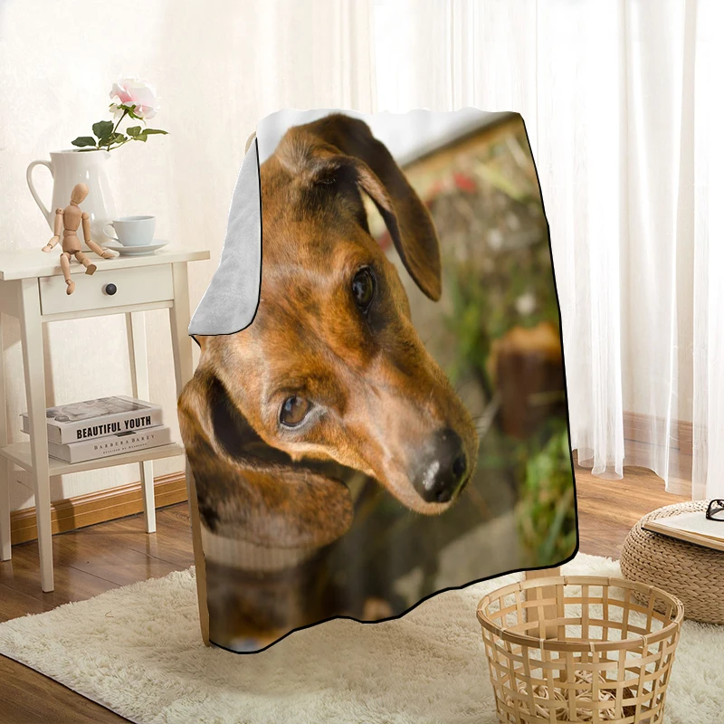 cute dachshund dog pet throw blanket personalized blankets on for the sofabedcar portable 3d blanket for kid home textiles free global shipping