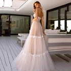 Женское длинное платье-трапеция HERBURNL, элегантное блестящее платье с многослойными оборками и кружевной аппликацией без бретелек