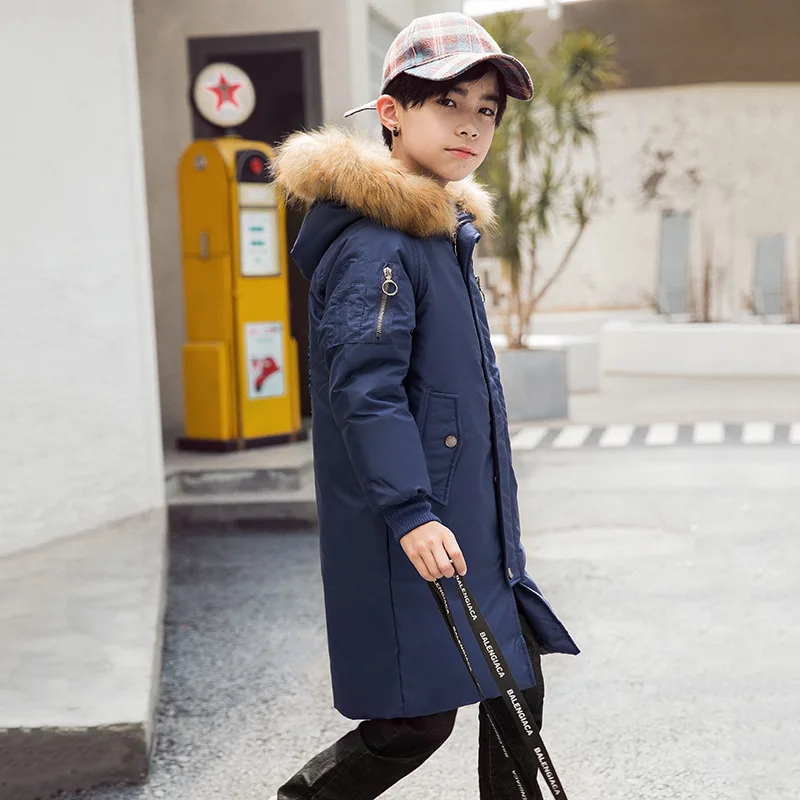 2019 классная детская li1918-2 толстая зимняя пуховая Верхняя одежда и пальто с