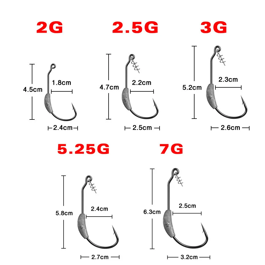 Тома 5 шт./лот Lead Jig Head рыболовные крючки для крючковый лов мягкие приманки 2g 2.5g 3g с