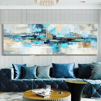 modern abstract oil painting on canvas posters and prints wall art painting blue abstract art picture for living room home decor