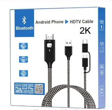 Черный Bluetooth Аудио Синхронизация Тип C Micro USB HDMI конвертер видео кабель для huawei P30 Xiaomi samsung Android телефон подключение к телевизору - Цвет: Черный