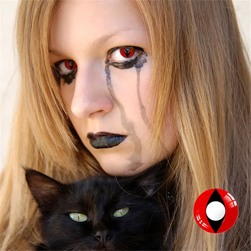 Цветные линзы ed на Хэллоуин аксессуары для косплея аниме контактные глаз ююютсу