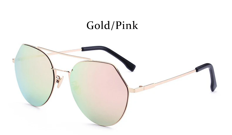 Gold Pink Зеркальные Солнцезащитные очки женские винтажные темные очки "кошачий глаз" для женщин Роскошные без оправы женские солнцезащитные очки модная металлическая оправа Новинка - Цвет линз: Gold Pink