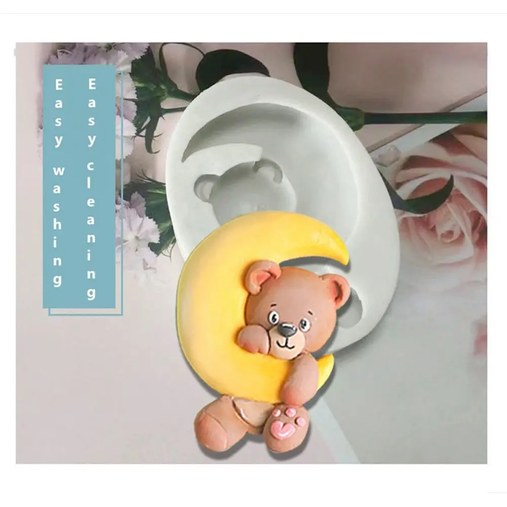 1 шт. мультяшная Луна силиконовая форма Медведь 3D Трехмерная торт на день