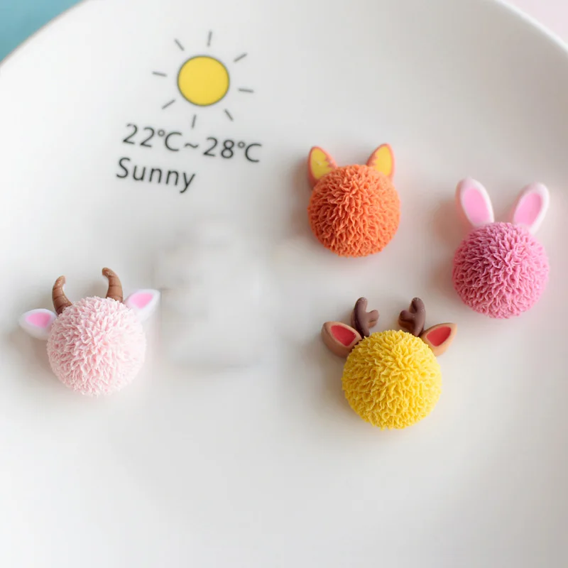 

10Pcs/lot Kawaii Cartoon Animal Rabbit Deer Flatback Resin Cabochon Headwear Accessories Phone Case Decoration DIY Scrapbooking