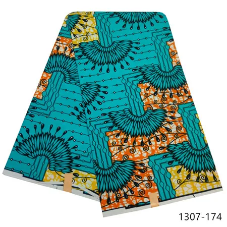 Latest Ankara Wax Fabric Guaranteed Real Wax 6yard/lot High Quality African Fabric Print For Sewing Dress 1307 - Цвет: 1307-174