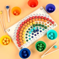 rainbow wooden toys for children fine motor matching color sorting montessori educational game kid sensory training toys