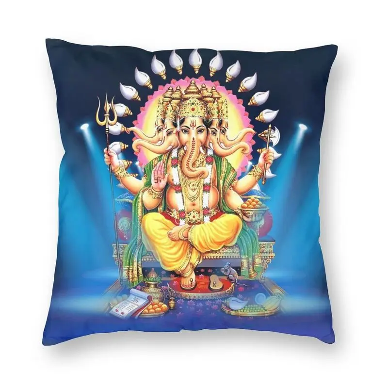 

Слон лорд Ганеша накидки на подушки, диван-кровать для дома декоративные Индийский Бог статуя Будды квадратная Подушка Чехол 40x40