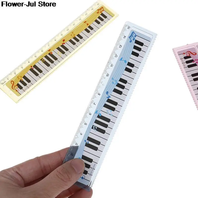 

1pc Ruler Creative 15cm Cute Cartoon Piano Musical Note Ruler bookmarks School Student Ruler gift ruler color random