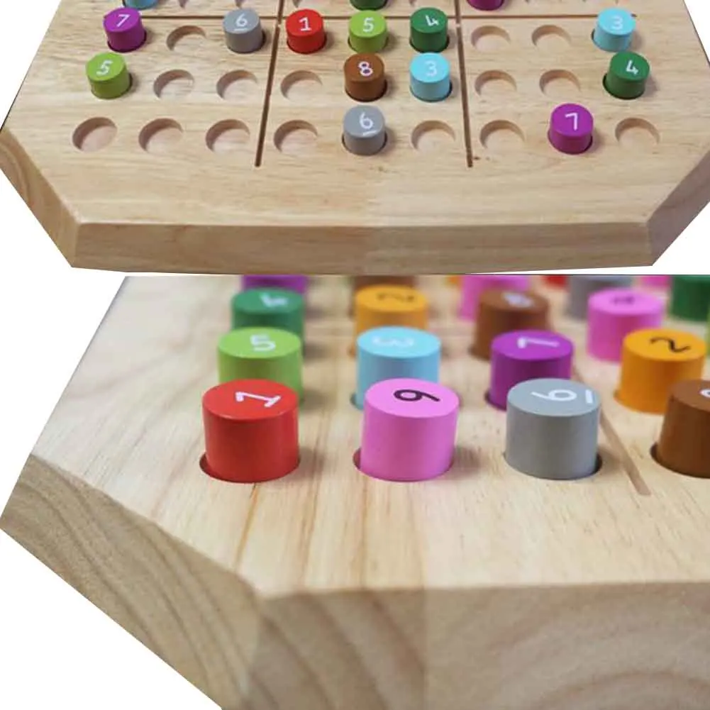 

Storage Bag Colorful Entertainment With Questions Digits 1 To 9 Board Wooden Sudoku Game Chess For Children Educational Toys