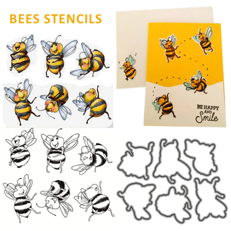 

Clear Stamps for Scrapbooking Transparents Seal Background Stamp Card Making Six Little Bees Metal Die Cuts New 2021