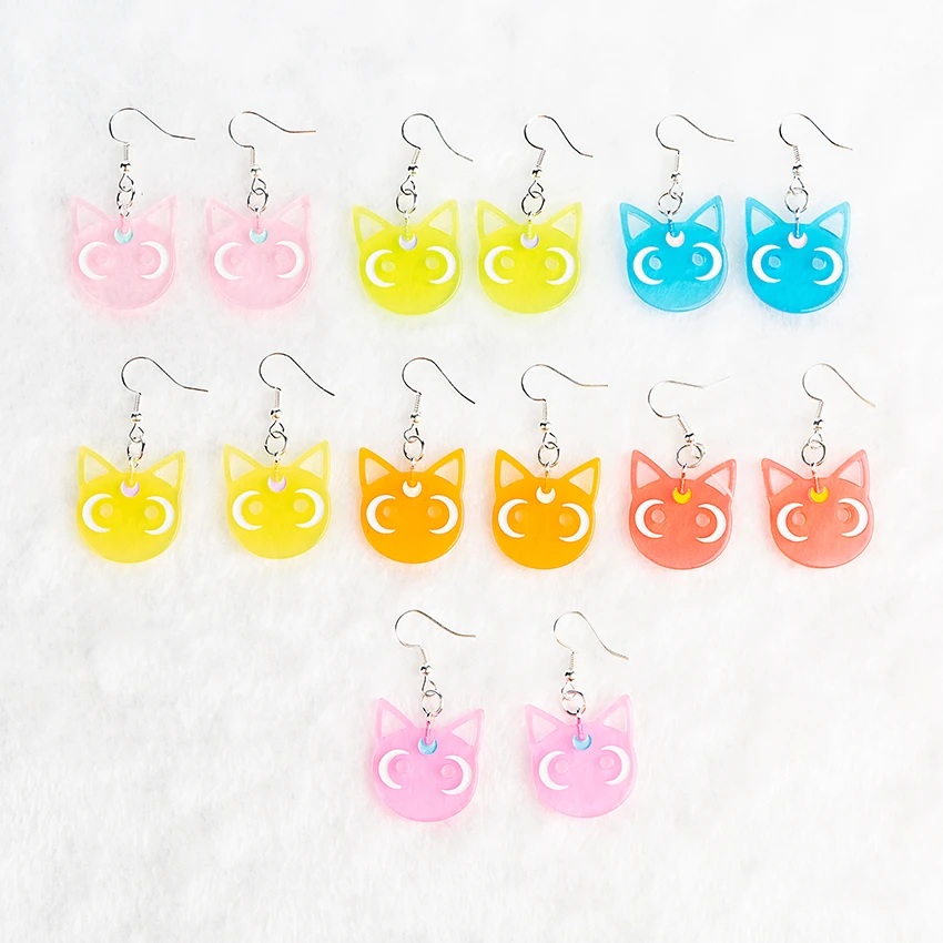 

1pair Fashion Craft Resin Cat Earrings For Women Japan/Korean Fashion Jewelry Wholesale