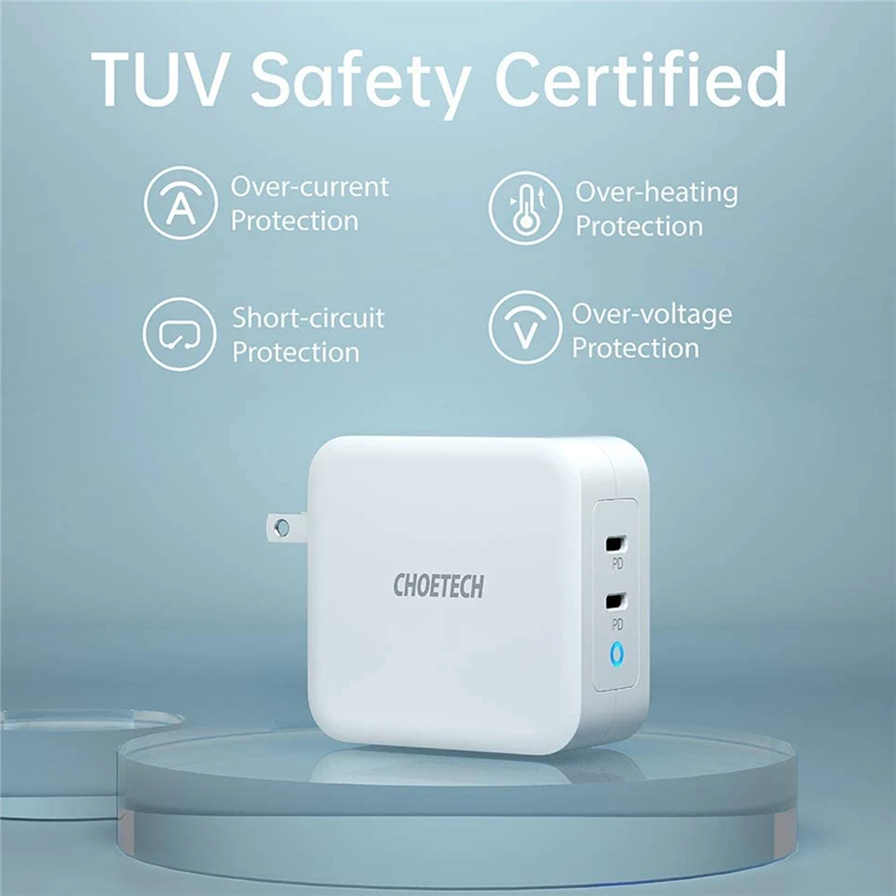 Зарядное устройство с двумя USB-портами типа C для iPad Pro 100 Вт сетевое зарядное iPhone 11