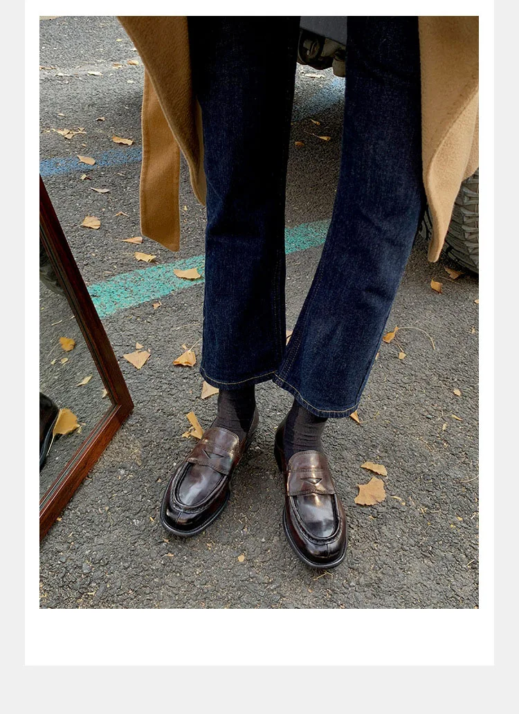 Ladies Leather Platform Shoes 2021 Spring and Autumn New Women's Flat Shoes Casual Buckle Shoes Ladies Fashion All-match Shoes