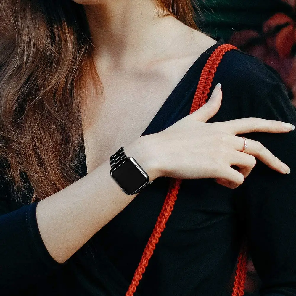 

For Apple Watch Band Series 6 SE 44mm 40mm Ultra Thin Stainless Steel Bands for Iwatch 6 5 4 3 Strap 42mm 38mm Narrow Bracelet