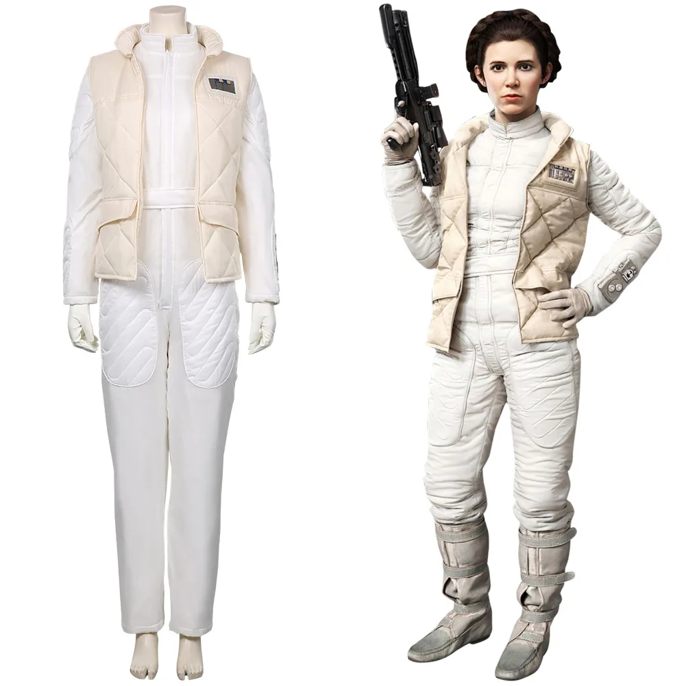 

Star Cosplay Leia Organa Solo Cosplay Costume Outfit Uniform Jumpsuit Vest Pant Full Suit