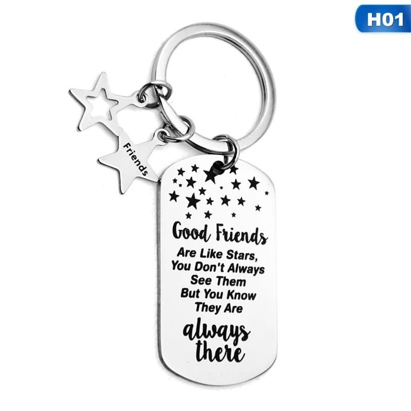 

Friendship Gift (Good Friends Are Like Stars) Stainless Steel Military Keychain
