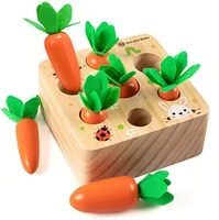 montessori toys for 1 yearold baby pull carrot set wooden toy shape size matching puzzle game educational toys for children gift