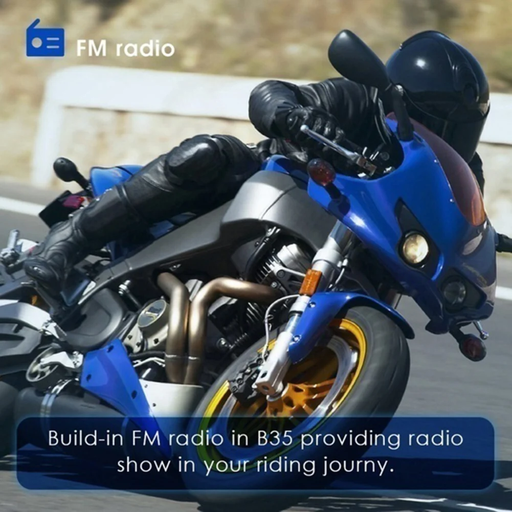 Водонепроницаемая беспроводная гарнитура B35 с Bluetooth 4 1 для мотоциклистов шлемов FM