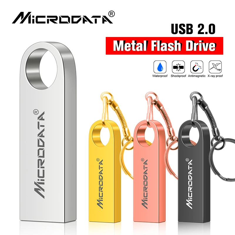 

metal cle usb flash drive 32GB 16GB pendrive 128GB 64GB waterproof pen drive 8GB flash usb 2.0 memoria usb stick key Custom logo