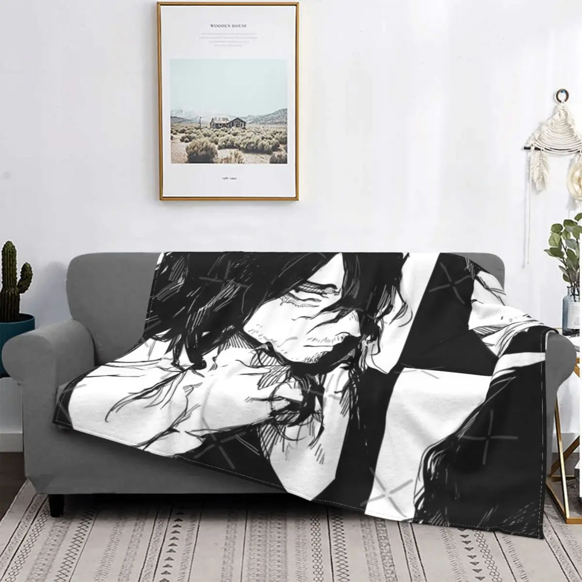 

Shuta Aizawa MHA manta colcha cama manta a cuadros Baby manta de lino de algodón