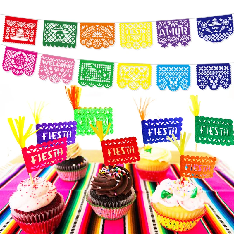 Мексиканская тема череп шаблон карнавал очереди вечерние украшения площадь Papel