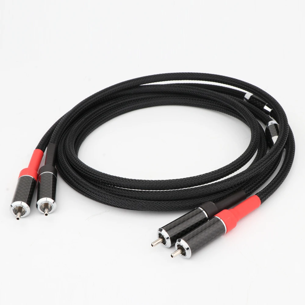 Кабель X418 Preffair OCC с аналоговым медным сигналом, RCA на RCA, соединительный кабель, высокоточный штекер RCA из углеродного волокна