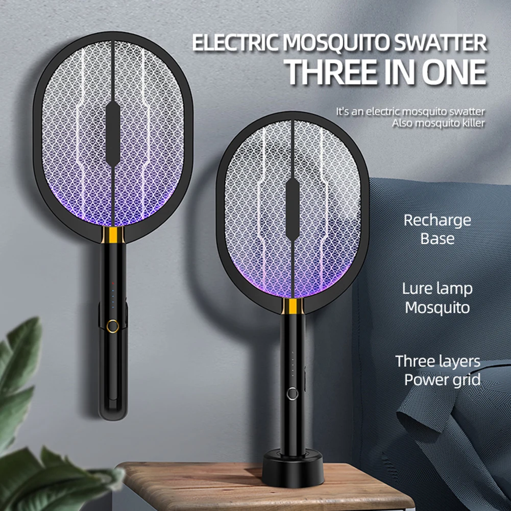 

3 In 1 Electric Mosquito Swatter USB Rechargeable Mosquito Insect Racket